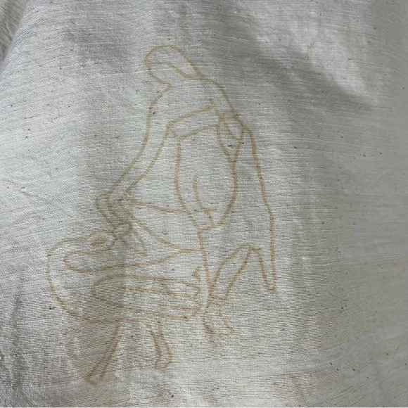 PO-EM crop top NWOT hand woven 100% cotton hand block print boxy oversized fit S - Picture 5 of 9